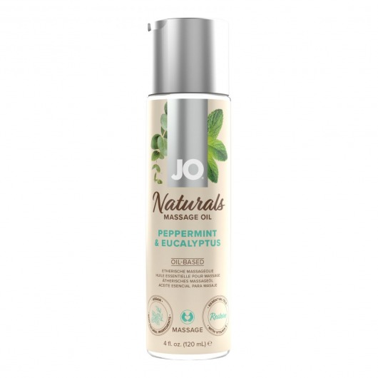 Массажное масло с ароматом перечной мяты и эвкалипта JO Naturals Peppermint   Eucalyptus - 120 мл. - System JO - купить с доставкой в Новочеркасске