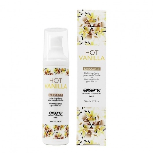 Разогревающее массажное масло с ароматом ванили Gourmet Hot Vanilla - 50 мл. - Exsens - купить с доставкой в Новочеркасске