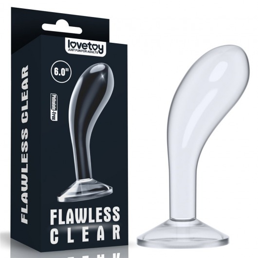 Прозрачный стимулятор простаты Flawless Clear Prostate Plug - 15 см. - Lovetoy - в Новочеркасске купить с доставкой