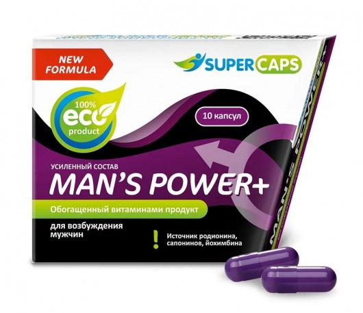 Возбуждающее средство для мужчин Mans Power plus - 10 капсул (0,35 гр.) +1 в подарок - SuperCaps - купить с доставкой в Новочеркасске