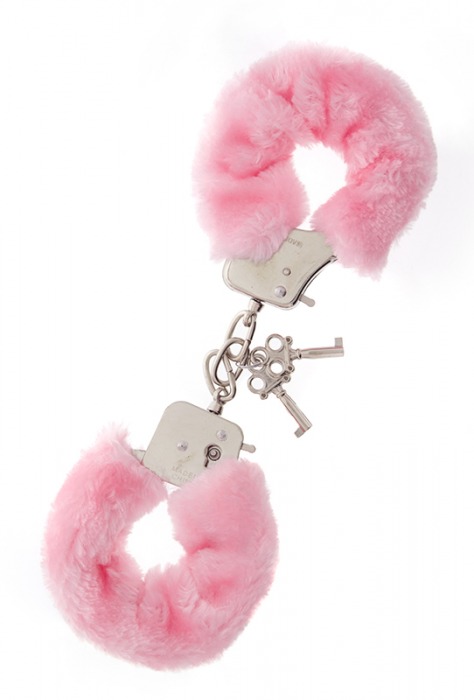 Металлические наручники с розовой меховой опушкой METAL HANDCUFF WITH PLUSH PINK - Dream Toys - купить с доставкой в Новочеркасске