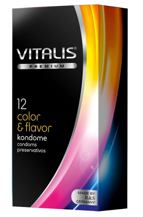 Цветные ароматизированные презервативы VITALIS PREMIUM color   flavor - 12 шт. - Vitalis - купить с доставкой в Новочеркасске