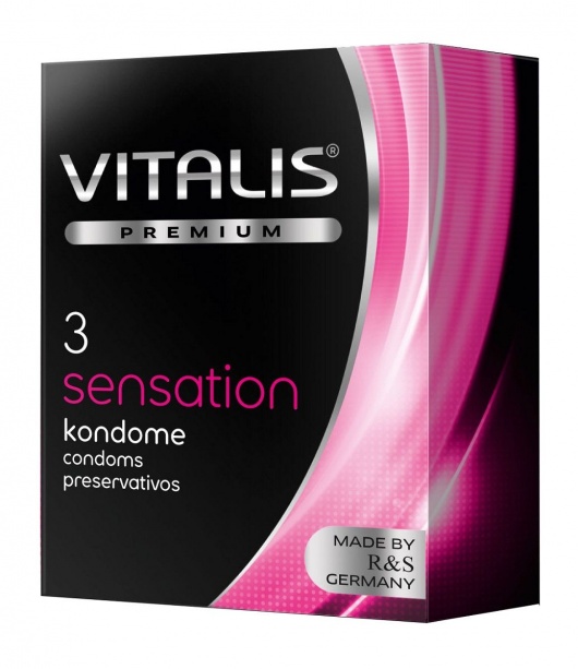 Презервативы с пупырышками и кольцами VITALIS PREMIUM sensation - 3 шт. - Vitalis - купить с доставкой в Новочеркасске