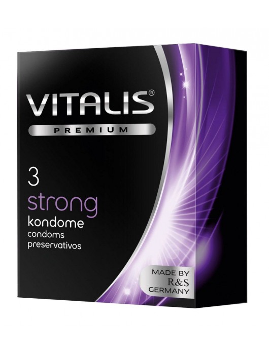 Презервативы с утолщенной стенкой VITALIS PREMIUM strong - 3 шт. - Vitalis - купить с доставкой в Новочеркасске