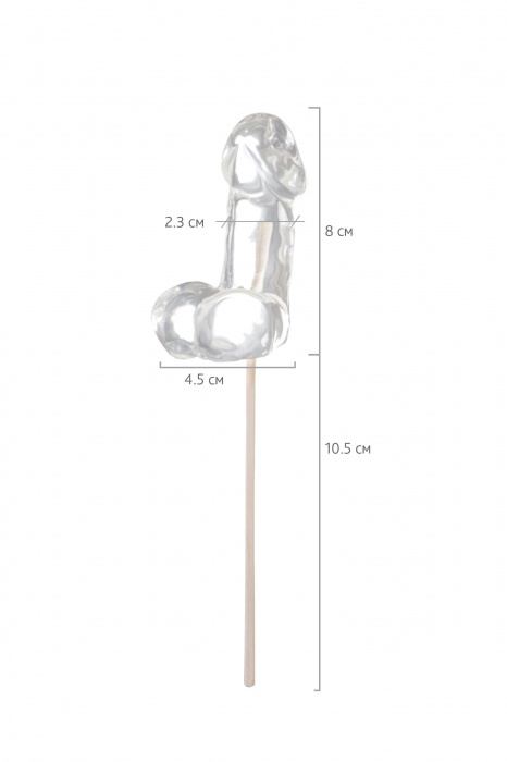 Прозрачный леденец в форме фаллоса со вкусом пина колады - Sosuчki - купить с доставкой в Новочеркасске