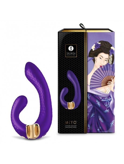Фиолетовый гибкий вибростимулятор MIYO с двумя моторами - 18,5 см. - Shunga