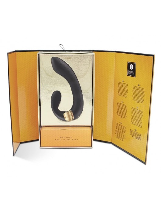 Черный гибкий вибростимулятор MIYO с двумя моторами - 18,5 см. - Shunga