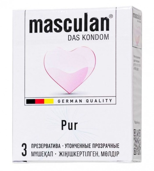 Супертонкие презервативы Masculan Pur - 3 шт. - Masculan - купить с доставкой в Новочеркасске