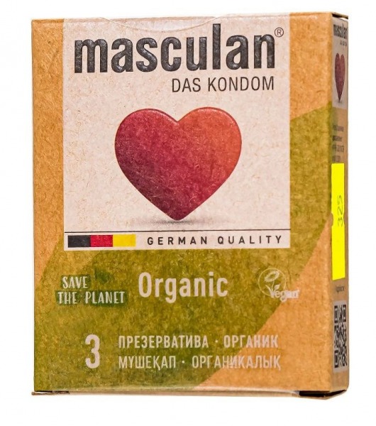 Экологически чистые презервативы Masculan Organic - 3 шт. - Masculan - купить с доставкой в Новочеркасске