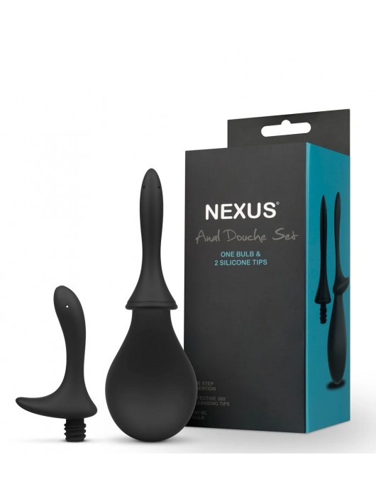 Черный анальный душ Nexus Anal Douche Set с 2 сменными насадками - Nexus Range - купить с доставкой в Новочеркасске