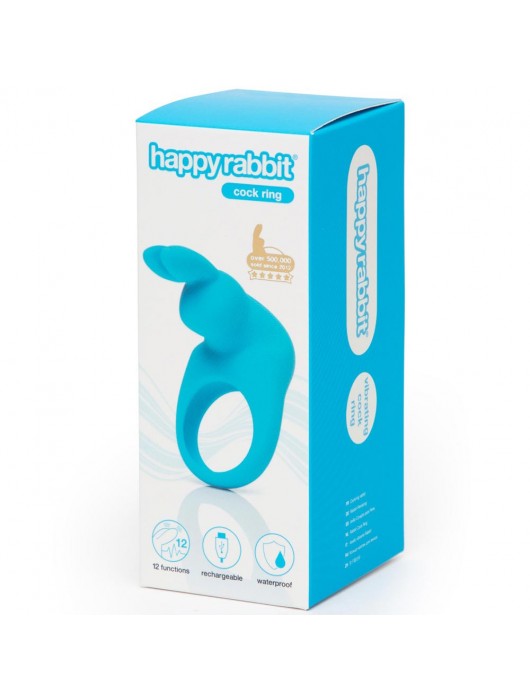 Голубое эрекционное виброкольцо Happy Rabbit Rechargeable Rabbit Cock Ring - Happy Rabbit - в Новочеркасске купить с доставкой