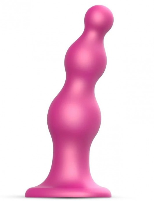 Розовая насадка Strap-On-Me Dildo Plug Beads size S - Strap-on-me - купить с доставкой в Новочеркасске