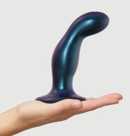 Темно-синяя насадка Strap-On-Me Dildo Plug Snaky size M - Strap-on-me - купить с доставкой в Новочеркасске