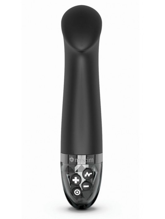 Черный вибратор с функцией электростимуляции Right on Ron - 17 см. - MyStim - купить с доставкой в Новочеркасске