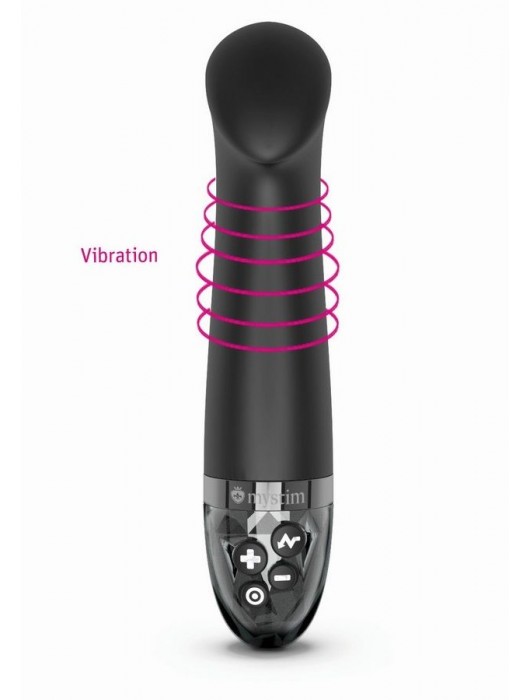 Черный вибратор с функцией электростимуляции Right on Ron - 17 см. - MyStim - купить с доставкой в Новочеркасске