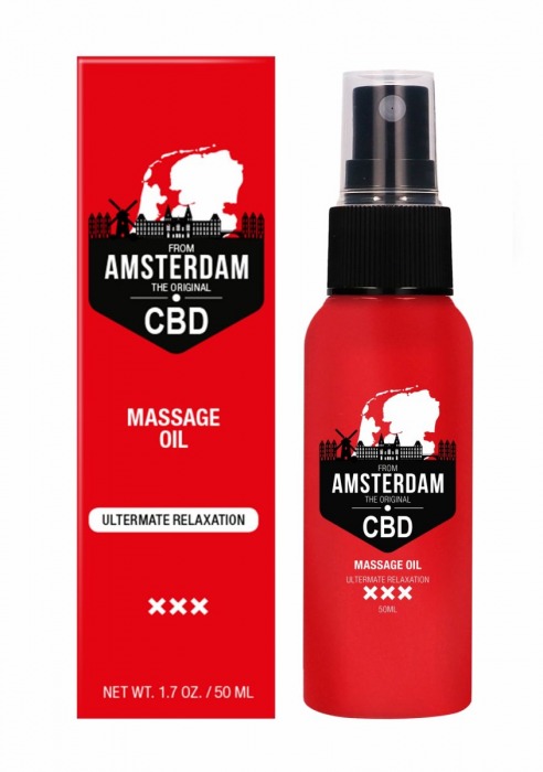 Стимулирующее массажное масло CBD from Amsterdam Massage Oil - 50 мл. - Shots Media BV - купить с доставкой в Новочеркасске