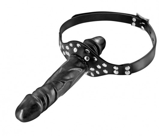 Черный кляп-фаллоимитатор Double Penis Gag - Fetish Tentation - купить с доставкой в Новочеркасске