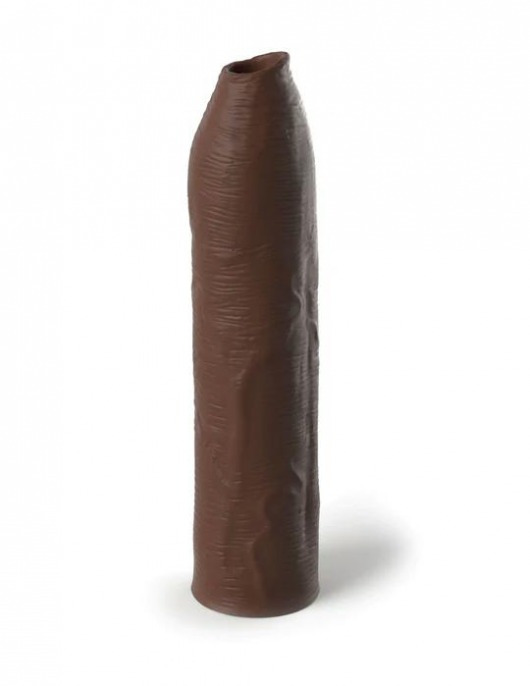 Коричневая насадка-удлинитель Uncut Silicone Penis Enhancer - 17,8 см. - Pipedream - в Новочеркасске купить с доставкой