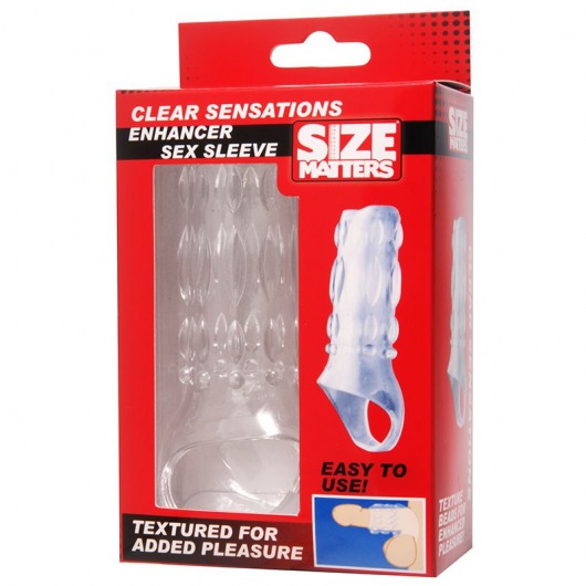 Насадка на пенис с кольцом для мошонки Clear Sensations Enhancer Sex Sleeve - 11,5 см. - XR Brands - в Новочеркасске купить с доставкой
