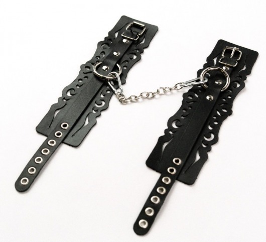 Узорчатые кожаные оковы с регулируемыми ремешками - Crazy Handmade - купить с доставкой в Новочеркасске