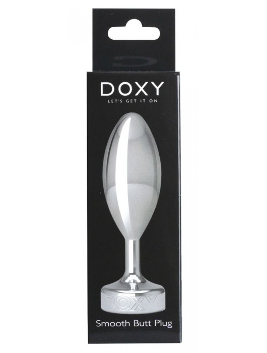Серебристая анальная втулка Doxy Smooth Butt Plug - 10,5 см. - Doxy