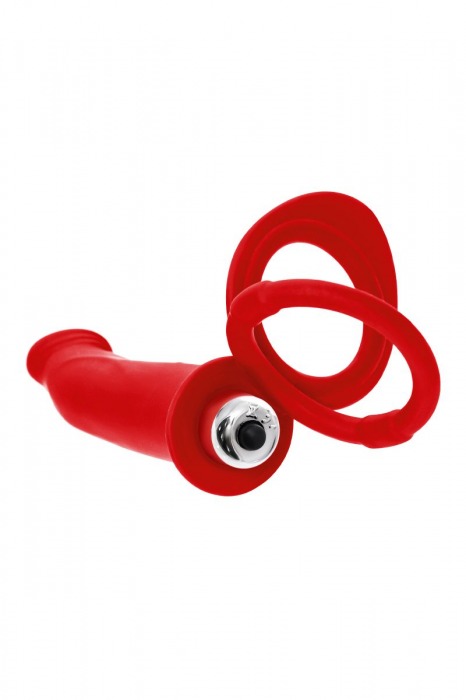 Красная насадка на пенис для двойного проникновения - 19 см. - ToyFa - купить с доставкой в Новочеркасске