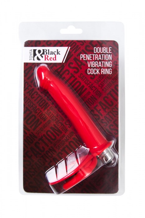 Красная насадка на пенис для двойного проникновения - 19 см. - ToyFa - купить с доставкой в Новочеркасске