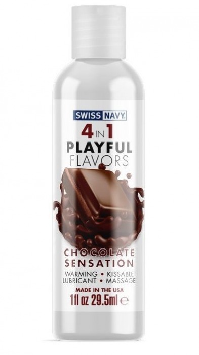 Массажный гель 4-в-1 Chocolate Sensation с ароматом шоколада - 29,5 мл. - Swiss navy - купить с доставкой в Новочеркасске