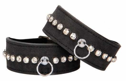 Черные поножи Diamond Studded Ankle Cuffs - Shots Media BV - купить с доставкой в Новочеркасске