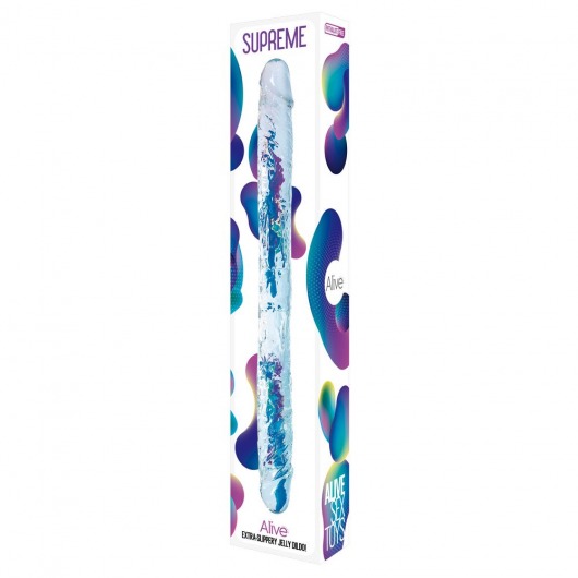 Прозрачный двусторонний фаллоимитатор Supreme Jelly Dildo - 38,5 см. - Adrien Lastic