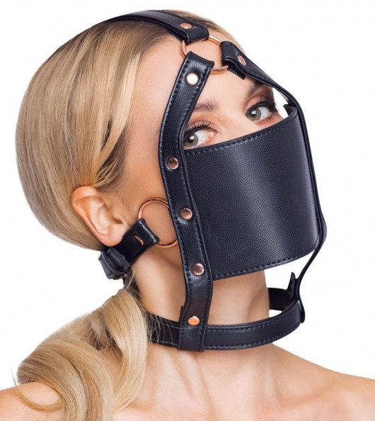 Черный намордник с кляпом-шаром Head Harness With A Gag - Orion - купить с доставкой в Новочеркасске