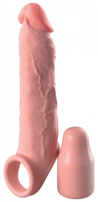 Телесная насадка-удлинитель 2 Inch Silicone X-tension with Strap - 20,3 см. - Pipedream - в Новочеркасске купить с доставкой
