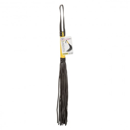 Черная плеть с желтой рукоятью Boundless Flogger - 69,25 см. - California Exotic Novelties - купить с доставкой в Новочеркасске