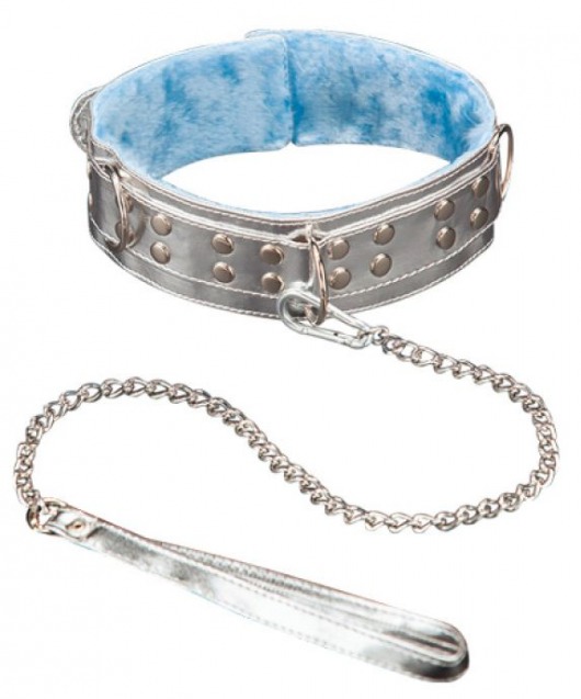 Серебристый ошейник из искусственной кожи - Sitabella - купить с доставкой в Новочеркасске