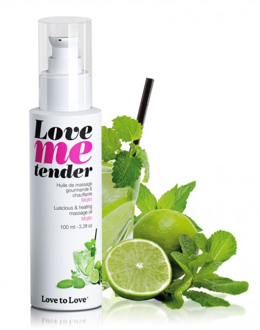 Съедобное согревающее массажное масло Love Me Tender Mojito с ароматом мохито - 100 мл. - Love to Love - купить с доставкой в Новочеркасске