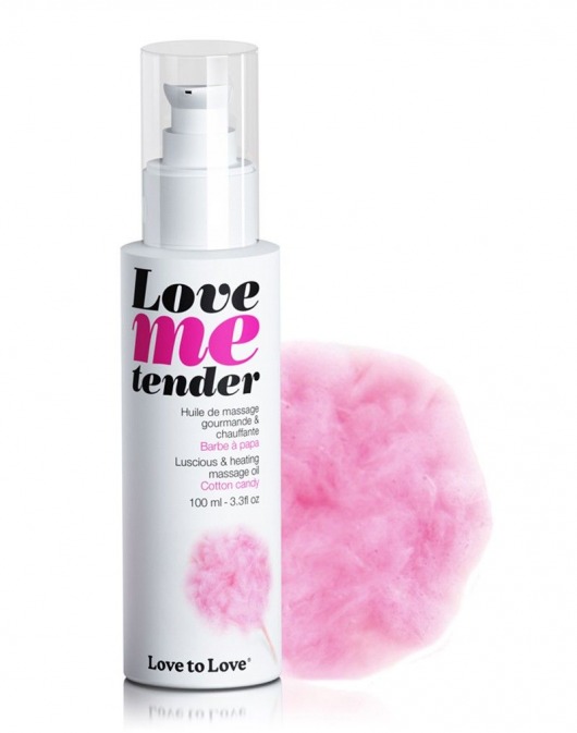 Съедобное согревающее массажное масло Love Me Tender Cotton Candy с ароматом сладкой ваты - 100 мл. - Love to Love - купить с доставкой в Новочеркасске