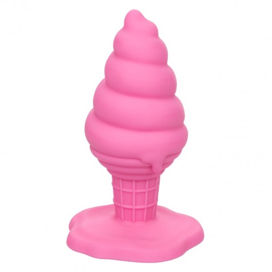 Розовая анальная пробка в виде мороженого Yum Bum Ice Cream Cone Butt Plug - 9,5 см. - California Exotic Novelties