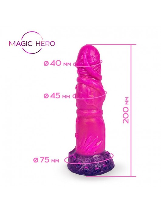 Розовый рельефный фантазийный фаллоимитатор - 20 см. - Bior toys - купить с доставкой в Новочеркасске