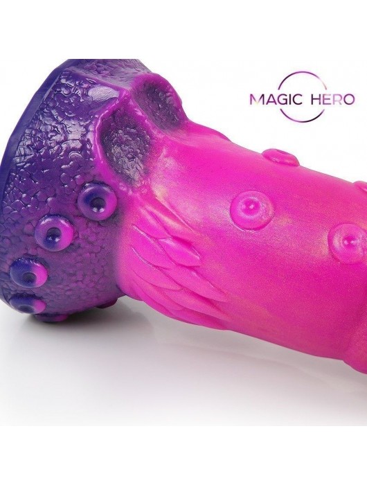 Розовый рельефный фантазийный фаллоимитатор - 20 см. - Bior toys - купить с доставкой в Новочеркасске