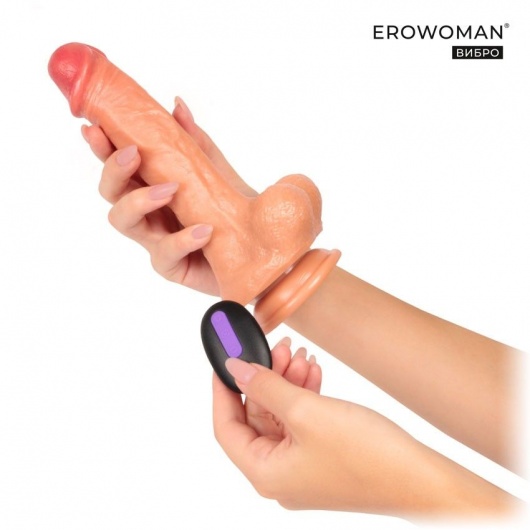 Телесный реалистичный вибратор Erowoman - 21 см. - Erowoman-Eroman