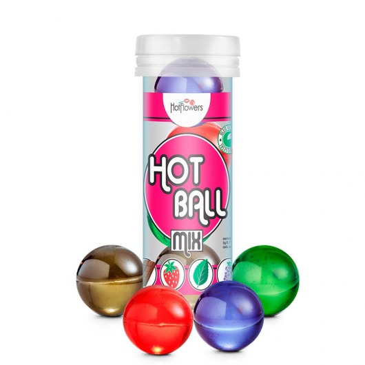 Ароматизированный лубрикант Hot Ball Mix на масляной основе (4 шарика по 3 гр.) - HotFlowers - купить с доставкой в Новочеркасске