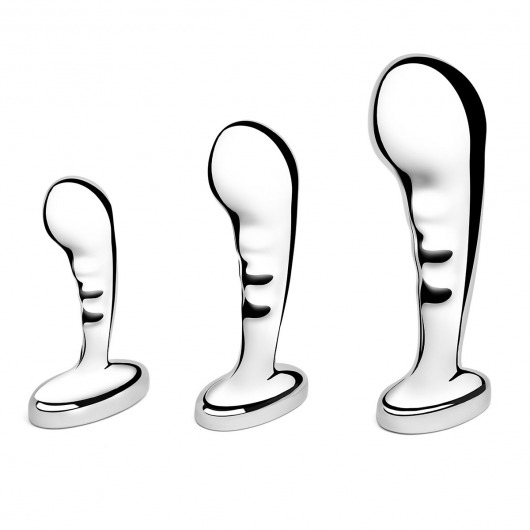 Набор из 3 стальных стимуляторов простаты Stainless Steel P-spot Training Set - b-Vibe - в Новочеркасске купить с доставкой