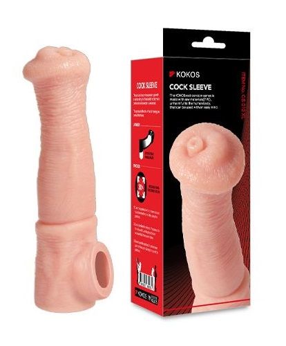 Телесная фантазийная насадка на член Cock Sleeve Size L - KOKOS - в Новочеркасске купить с доставкой