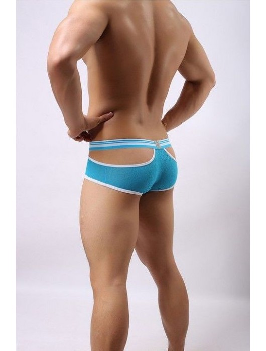 Голубые мужские трусы-хипсы Cockon X Lace Boxer с вырезами - Cockcon купить с доставкой