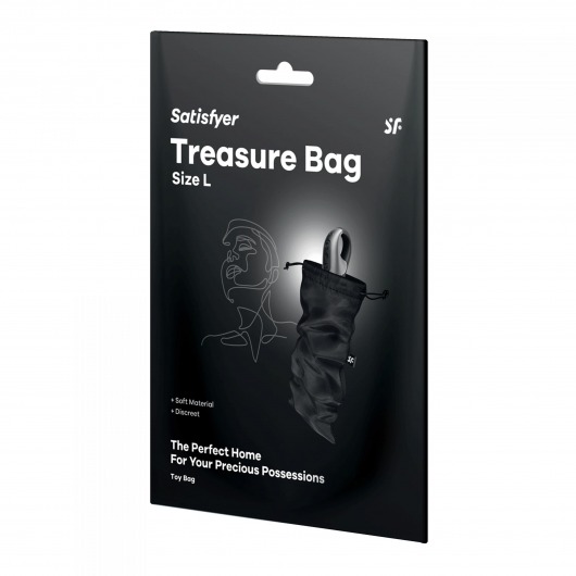Черный мешочек для хранения игрушек Treasure Bag L - Satisfyer - купить с доставкой в Новочеркасске