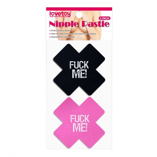 Набор из 2 пар пэстисов Cross Pattern Nipple Pasties - Lovetoy - купить с доставкой в Новочеркасске