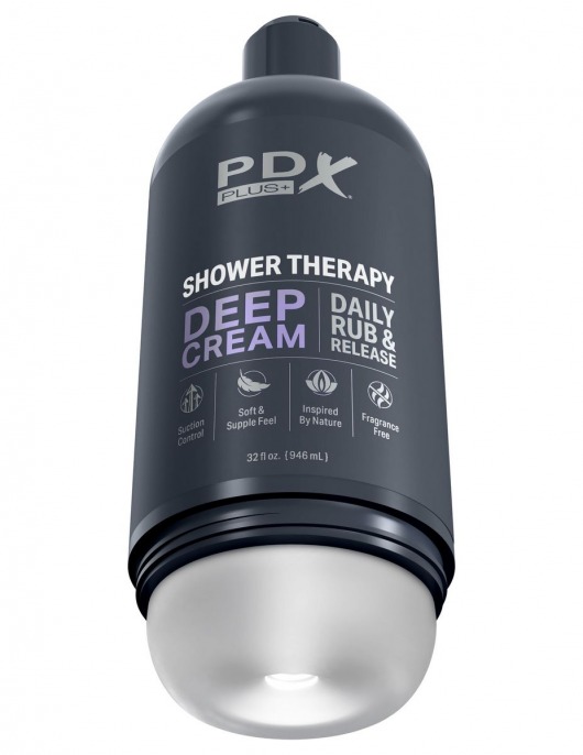 Мастурбатор в бутылке Shower Therapy Deep Cream - Pipedream - в Новочеркасске купить с доставкой