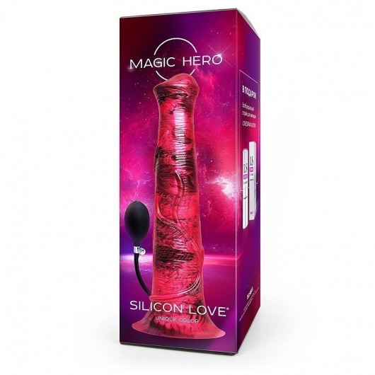 Малиновый фантазийный фаллоимитатор с имитацией эякуляции - 29 см. - Bior toys