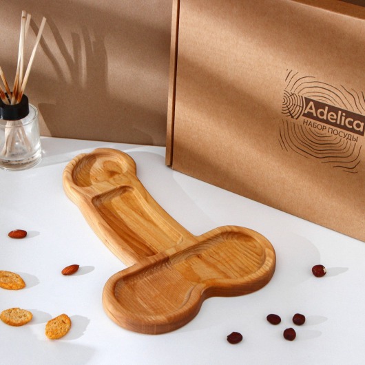 Деревянное блюдо для подачи в форме члена (32,5 х 20 х 1,7 см) - Сима-Ленд - купить с доставкой в Новочеркасске