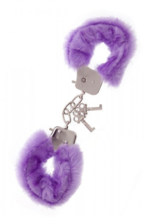 Фиолетовые меховые наручники METAL HANDCUFF WITH PLUSH LAVENDER - Dream Toys - купить с доставкой в Новочеркасске